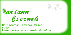 mariann csernok business card